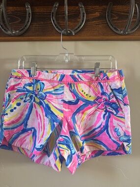 Lilly Pulitzer Pink Multi Floral Jean Shorts
